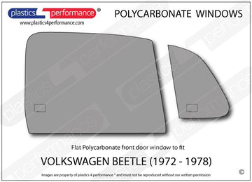 ポリカーボネート 右フロントドアウインドウ｜Volkswagen Beetle - 1972 - 1978
