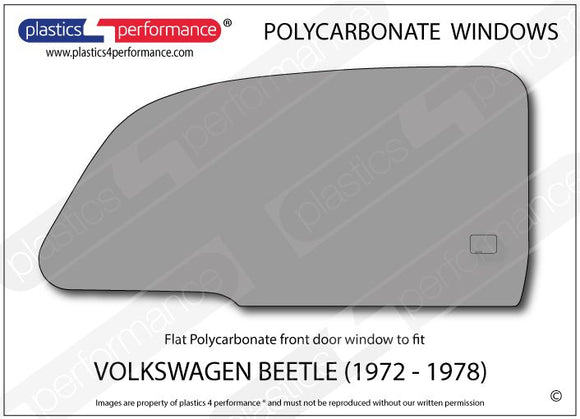 ポリカーボネート 左フロントドアウインドウ｜Volkswagen Beetle - 1972 - 1978