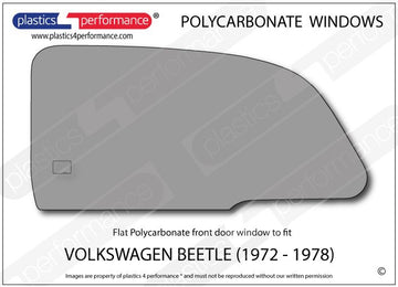 ポリカーボネート 右フロントドアウインドウ｜Volkswagen Beetle - 1972 - 1978