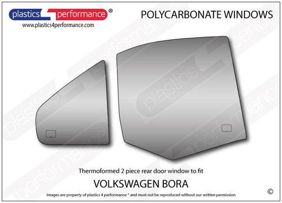 ポリカーボネート 右リアドアウインドウ｜Volkswagen Bora/ Jetta Mk4