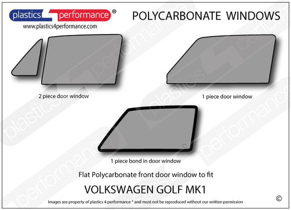 ポリカーボネート 左フロントドアウインドウ｜Volkswagen Golf Mk1