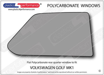 ポリカーボネート 右リアクォーターウインドウ｜Volkswagen Golf Mk1