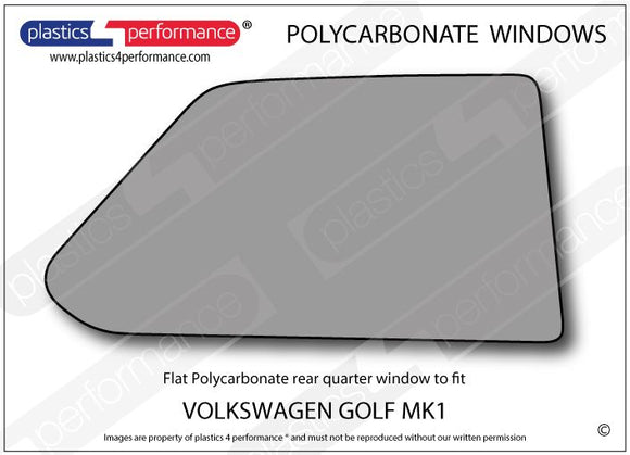 ポリカーボネート 右リアクォーターウインドウ｜Volkswagen Golf Mk1