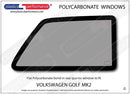 ポリカーボネート 右リアクォーターウインドウ｜Volkswagen Golf Mk2