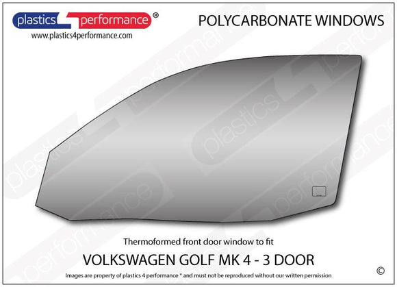 ポリカーボネート 左フロントドアウインドウ｜Volkswagen Golf Mk4 - 3dr