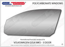 ポリカーボネート ウインドウキット｜Volkswagen Golf Mk5 - 3dr
