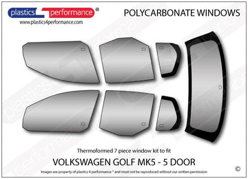 ポリカーボネート ウインドウキット｜Volkswagen Golf Mk5 - 5dr