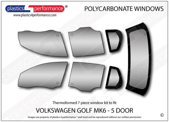 ポリカーボネート ウインドウキット｜Volkswagen Golf Mk6 - 5dr