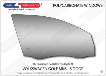 ポリカーボネート 右フロントドアウインドウ｜Volkswagen Golf Mk6 - 5dr