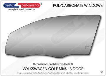 ポリカーボネート 左フロントドアウインドウ｜Volkswagen Golf Mk6 - 3dr