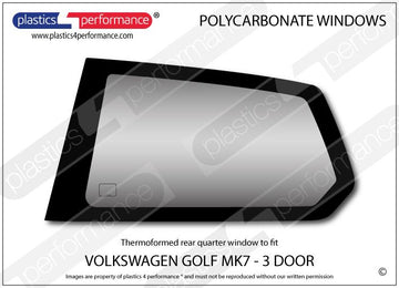 ポリカーボネート 左リアクォーターウインドウ｜Volkswagen Golf Mk7 - 3dr
