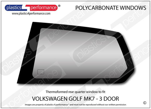 ポリカーボネート 左リアクォーターウインドウ｜Volkswagen Golf Mk7 - 3dr
