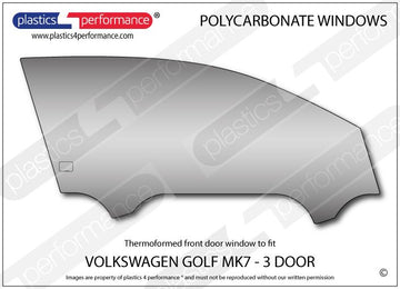 ポリカーボネート 右フロントドアウインドウ｜Volkswagen Golf Mk7 - 3dr