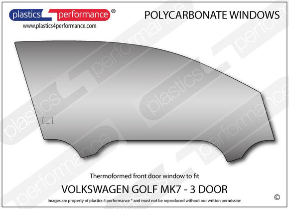 ポリカーボネート 右フロントドアウインドウ｜Volkswagen Golf Mk7 - 3dr