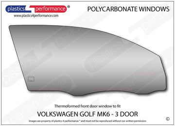 ポリカーボネート 右フロントドアウインドウ｜Volkswagen Golf Mk6 - 3dr