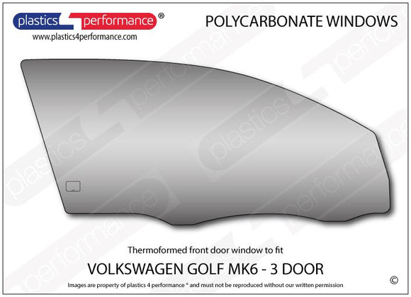 ポリカーボネート 右フロントドアウインドウ｜Volkswagen Golf Mk6 - 3dr