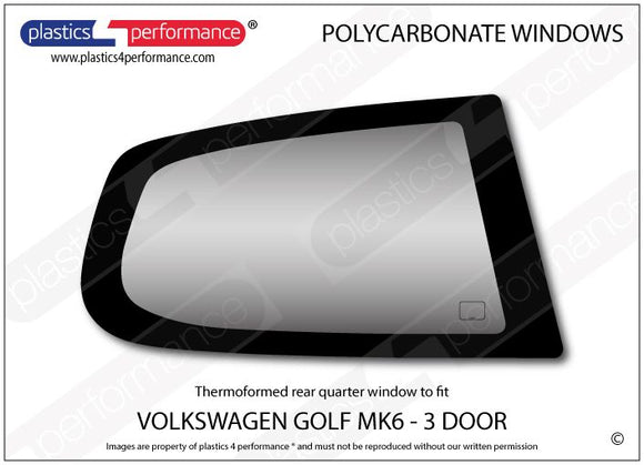 ポリカーボネート 右リアクォーターウインドウ｜Volkswagen Golf Mk6 - 3dr