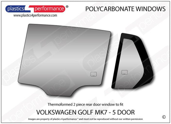 ポリカーボネート 左リアドアウインドウ｜Volkswagen Golf Mk7 - 5dr
