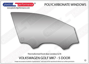ポリカーボネート 右フロントドアウインドウ｜Volkswagen Golf Mk7 - 5dr