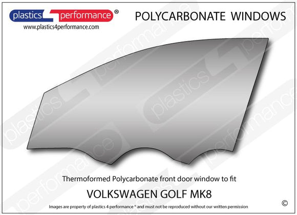 ポリカーボネート 左フロントドアウインドウ｜Volkswagen Golf Mk8 - 5dr