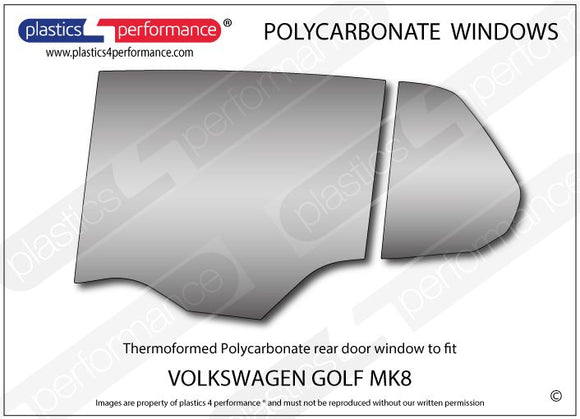 ポリカーボネート 左リアドアウインドウ｜Volkswagen Golf Mk8 - 5dr