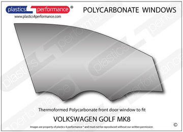 ポリカーボネート 右フロントドアウインドウ｜Volkswagen Golf Mk8 - 5dr
