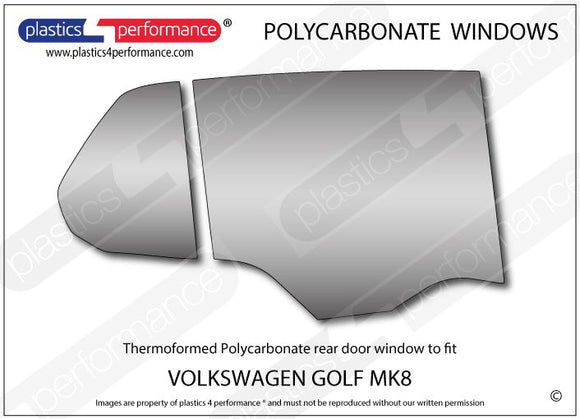 ポリカーボネート 右リアドアウインドウ｜Volkswagen Golf Mk8 - 5dr