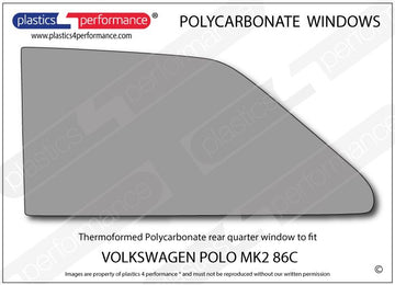 ポリカーボネート 左リアクォーターウインドウ｜Volkswagen Polo MK2 86C