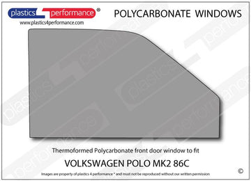 ポリカーボネート 右フロントドアウインドウ｜Volkswagen Polo MK2 86C