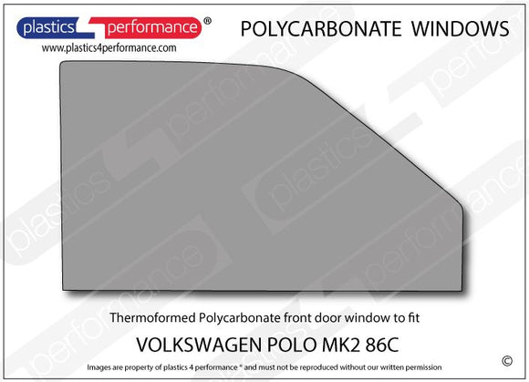 ポリカーボネート 右フロントドアウインドウ｜Volkswagen Polo MK2 86C