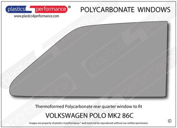 ポリカーボネート 右リアクォーターウインドウ｜Volkswagen Polo MK2 86C