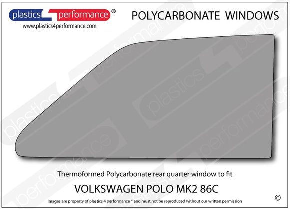 ポリカーボネート 右リアクォーターウインドウ｜Volkswagen Polo MK2 86C