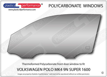 ポリカーボネート 左フロントドアウインドウ｜Volkswagen Polo MK4 9N Super 1600