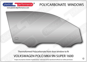 ポリカーボネート 右フロントドアウインドウ｜Volkswagen Polo MK4 9N Super 1600