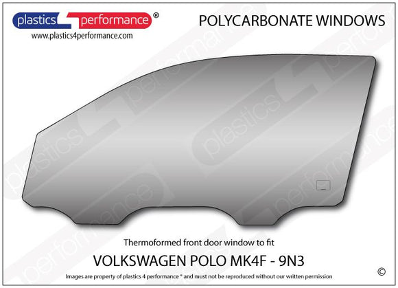 ポリカーボネート 左フロントドアウインドウ｜Volkswagen Polo MK4F 9N3 - 3dr
