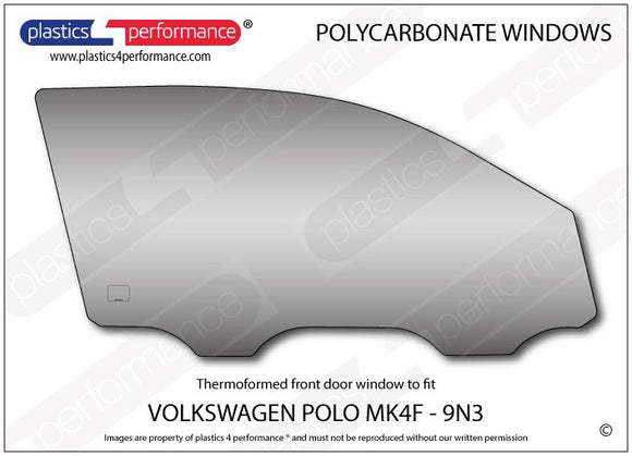 ポリカーボネート 右フロントドアウインドウ｜Volkswagen Polo MK4F 9N3 - 3dr