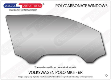 ポリカーボネート 右フロントドアウインドウ｜Volkswagen Polo MK5 6R - 3dr