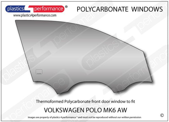 ポリカーボネート 右フロントドアウインドウ｜Volkswagen Polo MK6 - AW