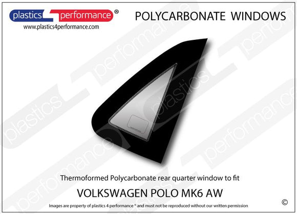 ポリカーボネート 右リアクォーターウインドウ｜Volkswagen Polo MK6 - AW