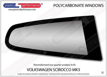 ポリカーボネート 右リアクォーターウインドウ｜Volkswagen Scirocco Mk3